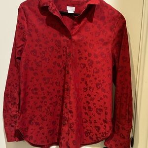 Chico's Red Button-Up Shirt